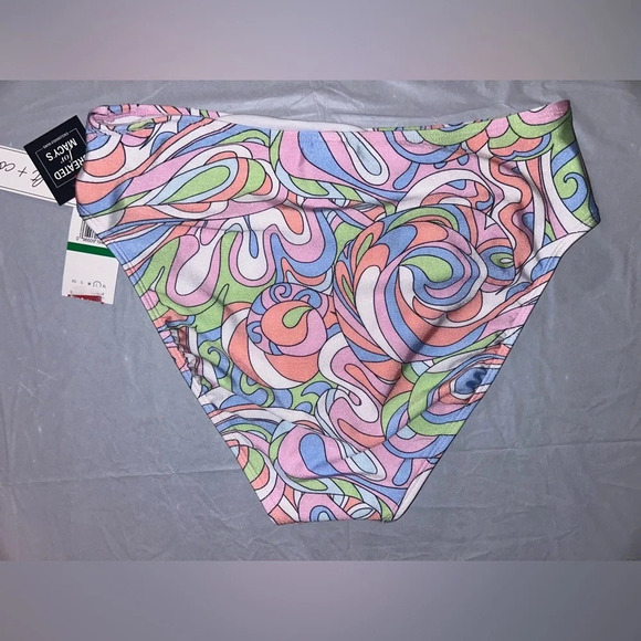NWT SALT + COVE Juniors' Printed High-Waist Bikini Bottoms, Created For Macy's - Picture 3 of 5